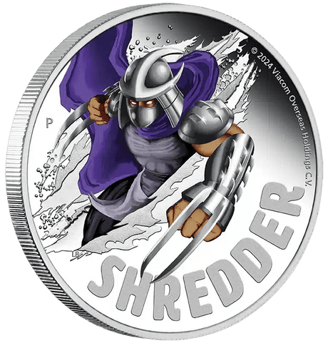 2024 Teenage Mutant Ninja Turtles - Shredder 1oz Silver Coloured Proof Coin - Nova Coins