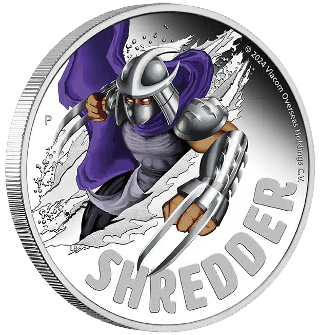 2024 Teenage Mutant Ninja Turtles - Shredder 1oz Silver Coloured Proof Coin - Nova Coins