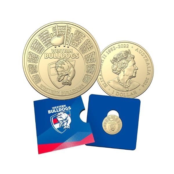 2024 Western Bulldogs Football Club AFL $1 Uncirculated Coin in Card - Nova Coins