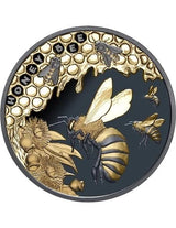 2025 $1 1oz Honey Bee Gilded Black Silver Proof Coin - Nova Coins