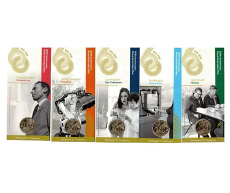 2025 $1 60th Anniversary of Royal Australian Mint Set of 5 UNC C Mintmark Cards - Nova Coins