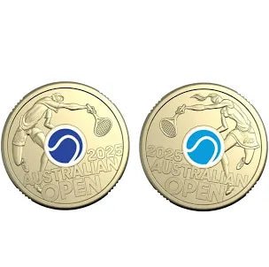 2025 $2 Australian Open Coins - Pair 1x Men's and 1x Women's Uncirculated - Nova Coins