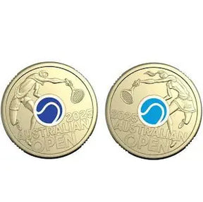 2025 $2 Australian Open Coins - Pair 1x Men's and 1x Women's Uncirculated - Nova Coins