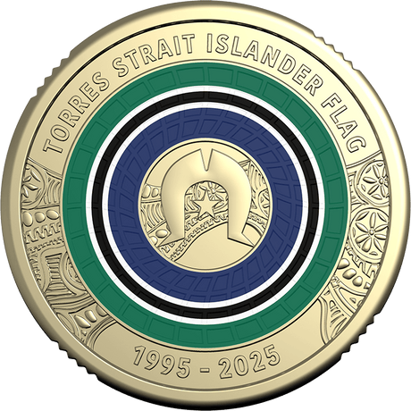2025 30th anniversary of the Torres Strait Islander Flag Two Dollar Coloured Coin - Nova Coins