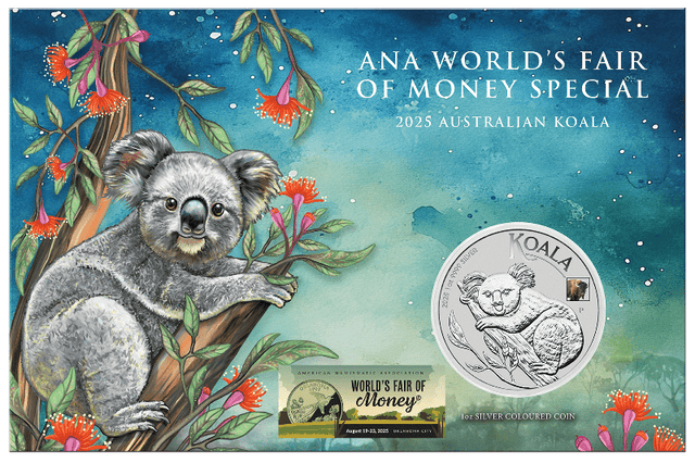 2025 ANA World’s Fair of Money Australian Koala $1 Privy Mark 1oz Silver Brilliant Uncirculated Coin - Nova Coins