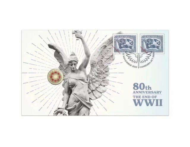 2025 Australia $2 Two Dollar Coin 80th Anniversary of WWII Poppy Wreath PNC - Nova Coins