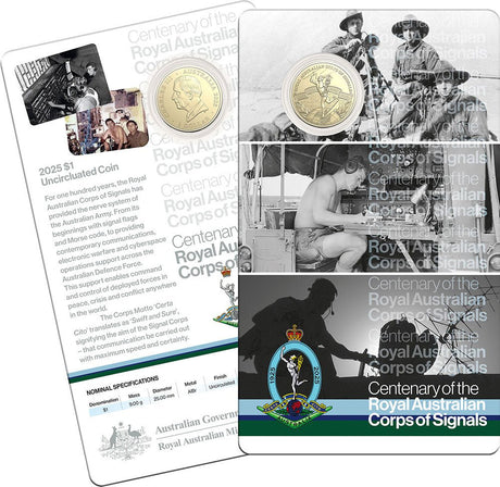 2025 Centenary of the Royal Australian Corps of Signals $1 Uncirculated Coin - Nova Coins