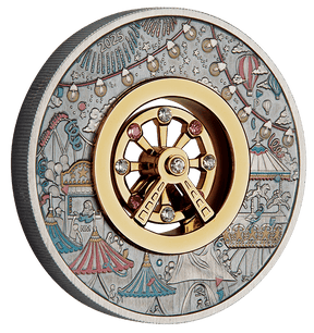 2025 Ferris Wheel 2oz Silver Antiqued Coloured Coin - Nova Coins