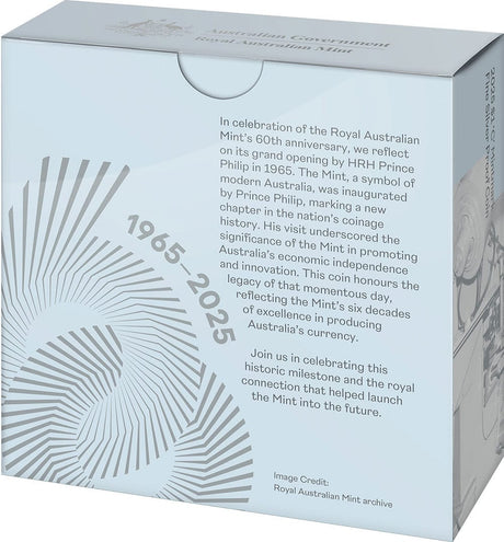 2025 $1 'C' Mintmark Fine Silver Proof Coin - 60th Anniversary of the Royal Australian Mint