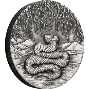 2025 Year Of The Snake 2oz Silver Antiqued Coin - Nova Coins
