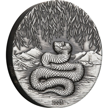 2025 Year Of The Snake 2oz Silver Antiqued Coin - Nova Coins