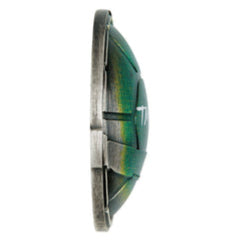 Close-up side view of TMNT shell domed coin