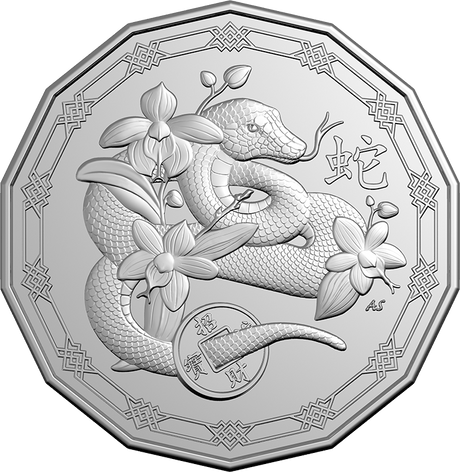 2025 50c Lunar Year of the Snake Tetradecagon UNC Coin