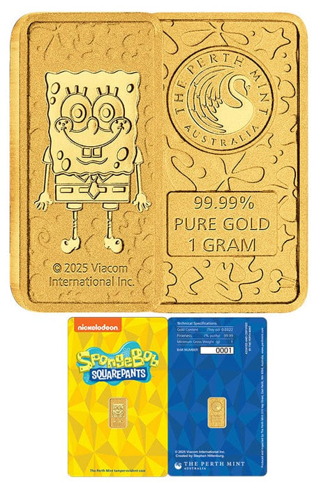 Spongebob Squarepants 2025 1g Gold Minted Bar