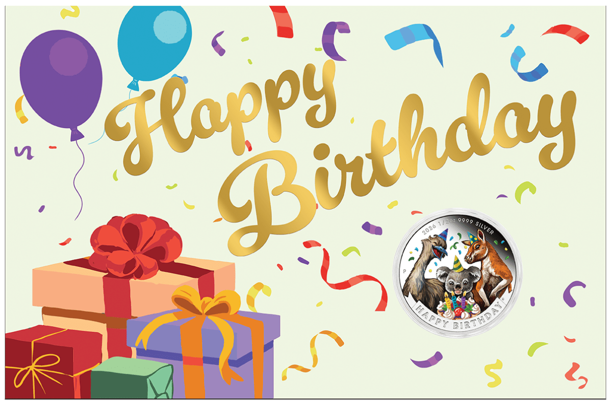 2026 1/2oz Happy Birthday Silver Proof Coloured Coin in Card - Nova Coins