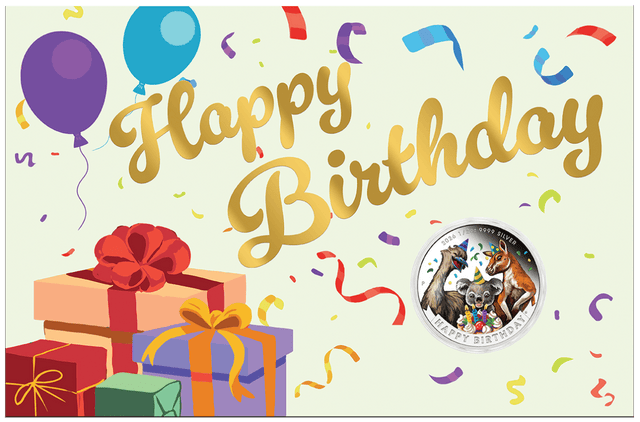 2026 1/2oz Happy Birthday Silver Proof Coloured Coin in Card - Nova Coins