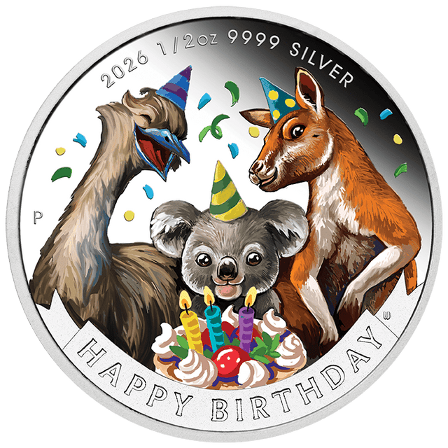 2026 1/2oz Happy Birthday Silver Proof Coloured Coin in Card - Nova Coins