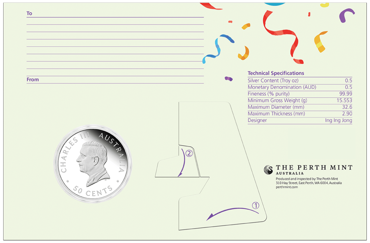 2026 1/2oz Happy Birthday Silver Proof Coloured Coin in Card - Nova Coins