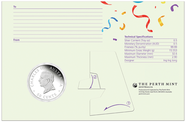 2026 1/2oz Happy Birthday Silver Proof Coloured Coin in Card - Nova Coins