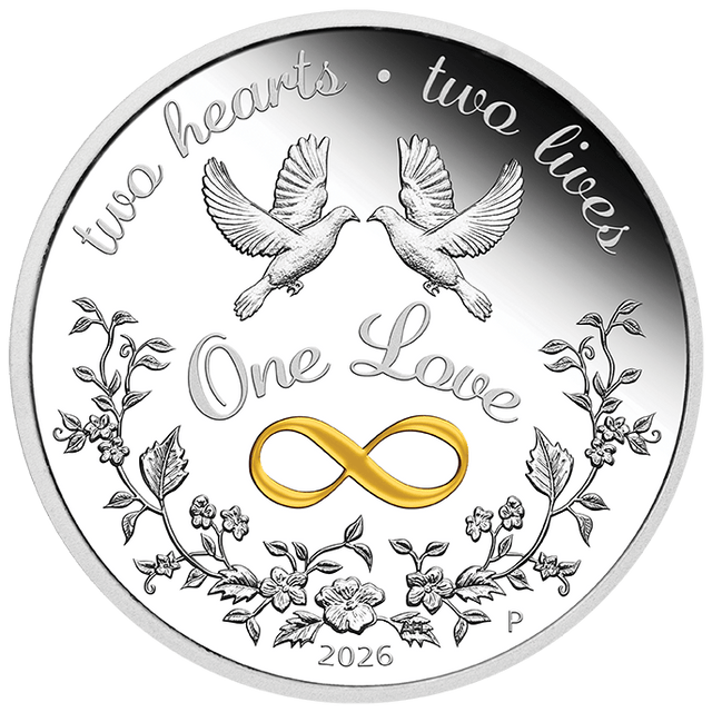 2026 1oz One Love Silver Proof Coloured Coin - Nova Coins