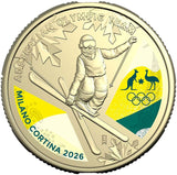 Australia Winter Olympics 2026 $1 Colour Aluminium-Bronze Uncirculated Coin