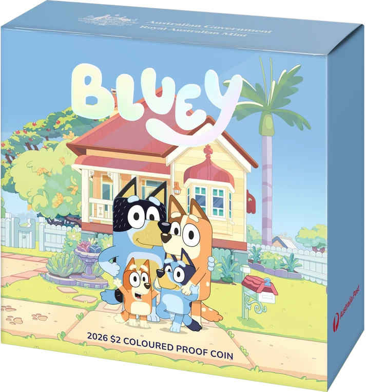 2026 Bluey $2 Coloured AlBr Proof Coin