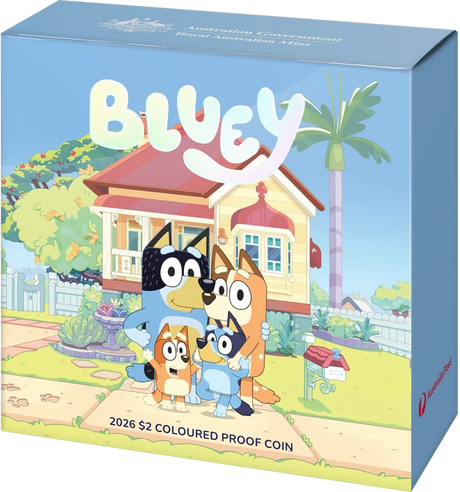 2026 Bluey $2 Coloured AlBr Proof Coin