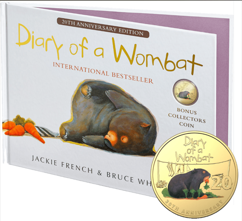 20th Anniversary of Diary of a Wombat - 2022 20c Gold Plated - Nova Coins