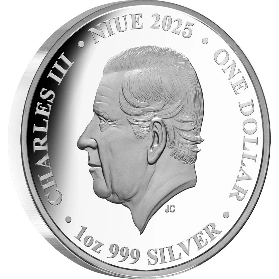 2025 Cranes $1 Gold-plated 1oz Silver Proof Coin