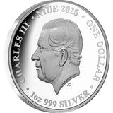 2025 Cranes $1 Gold-plated 1oz Silver Proof Coin