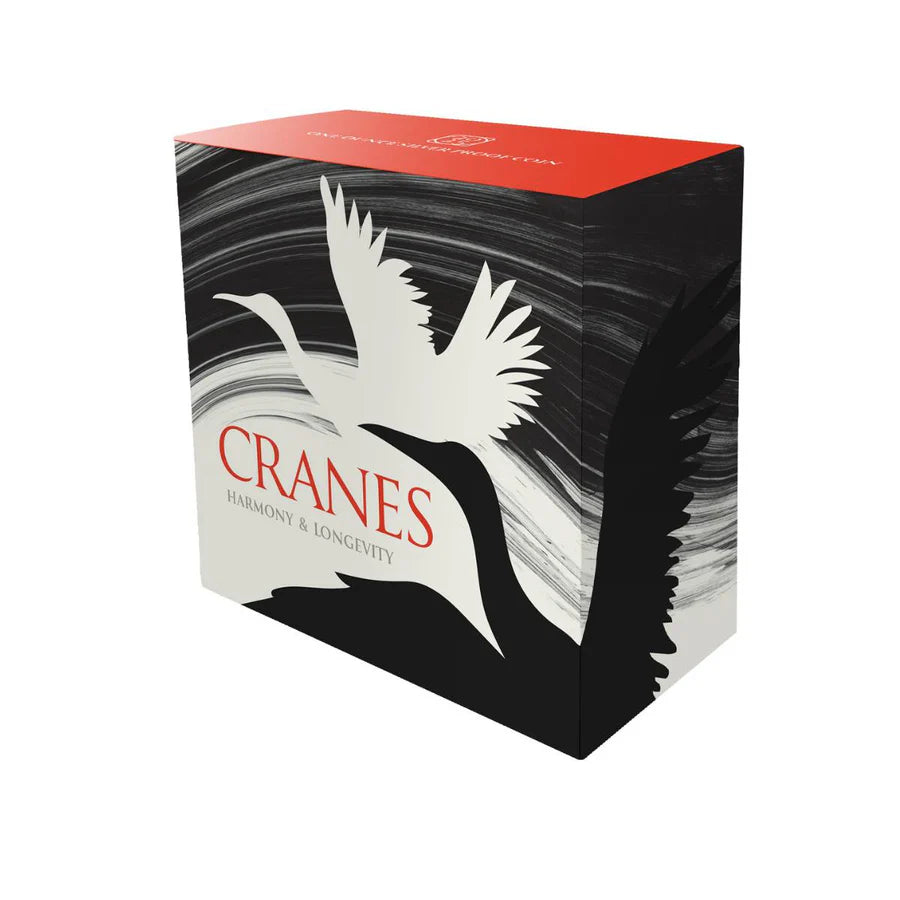 2025 Cranes $1 Gold-plated 1oz Silver Proof Coin
