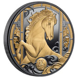 Lunar Year of the Horse 2026 $1 Gold-plated 1oz Silver Black Proof