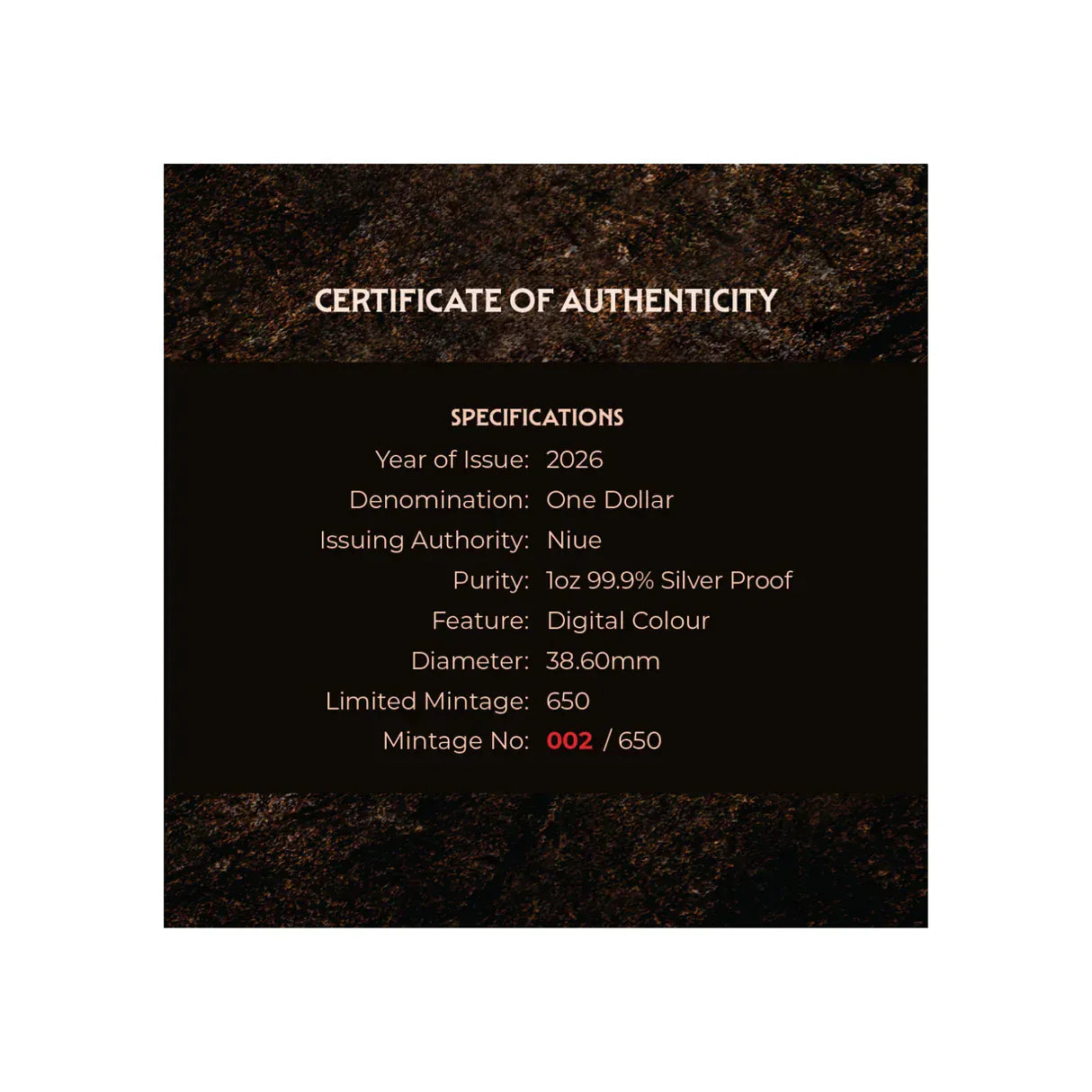 Sabre-Toothed Tiger 2026 $1 1oz Silver Proof Coin