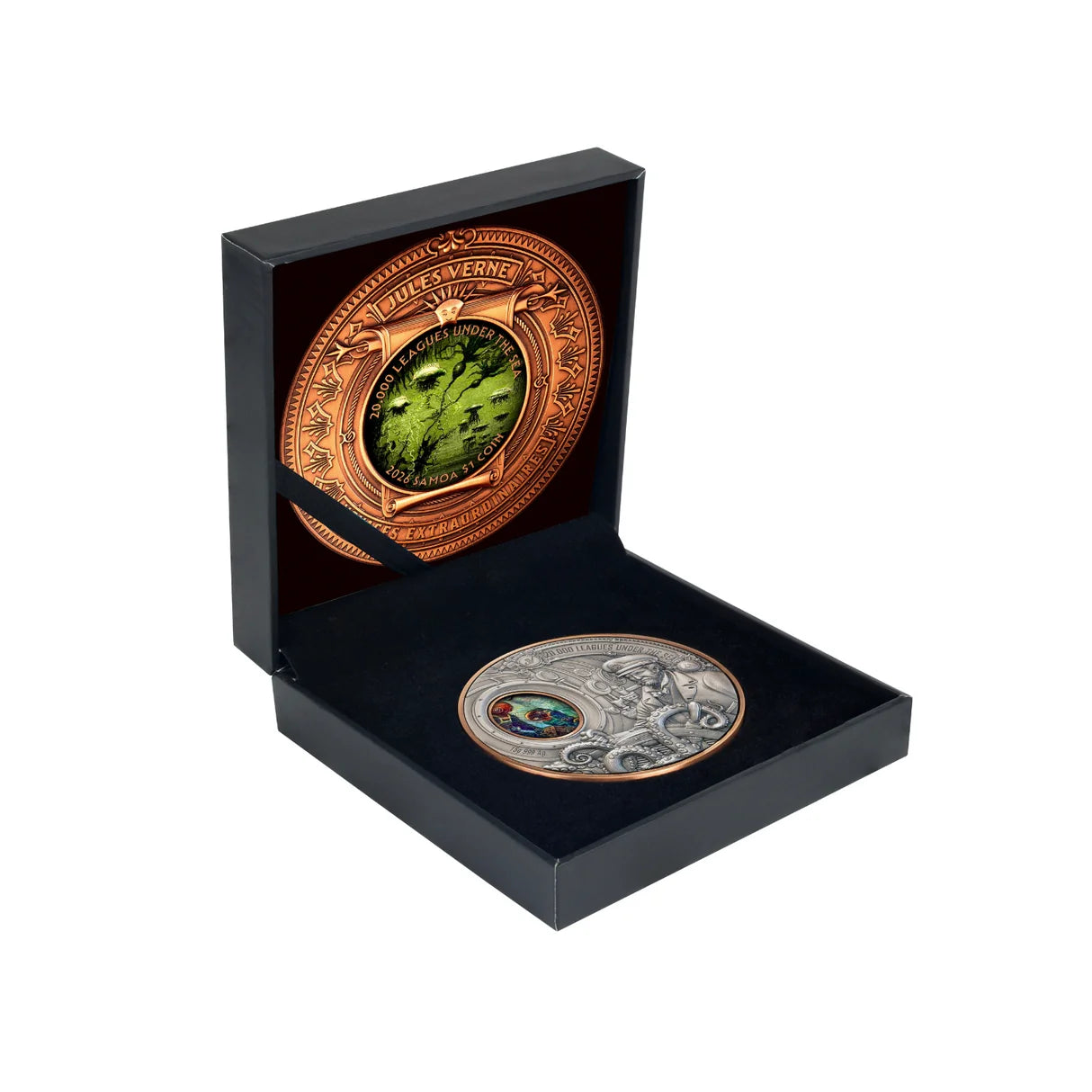 20,000 Leagues under the Sea 2026 $1 High Relief Rotating Silver & Copper Bimetal Antique Coin