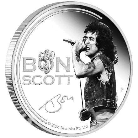 "2024 Bon Scott 1oz Silver Proof Coin - Nova Coins"