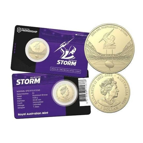 "NRL Melbourne Storm $1 Team Coin in Card - Nova Coins"