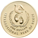 "One dollar international Year of Peace"