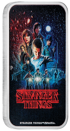 "Stranger Things - Season 1 2026 1oz Silver Coloured Rectangular Coin - Nova Coins"