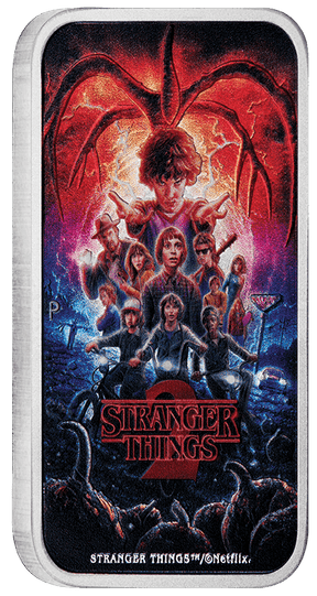 "Stranger Things - Season 2 2026 1oz Silver Coloured Rectangular Coin - Nova Coins"