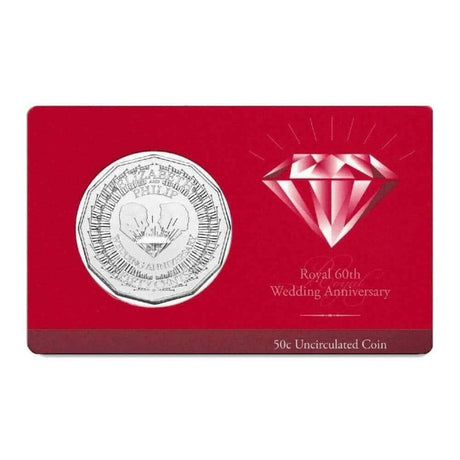 "2007 50c Royal 60th Wedding Anniversary Uncirculated Coin - Nova Coins"