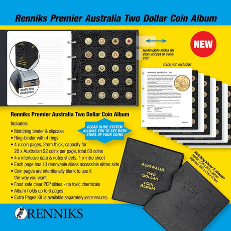 "Renniks Premier Australia Two Dollar Coin Album - Nova Coins"