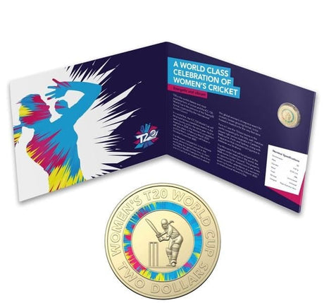 "2020 $2 ICC Cricket Women’s T20 World Cup Al - Br Coloured Uncirculated Coin - Nova Coins"