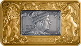 Elizabeth II & Charles III 2026 $5 Revolving Rectangle Gold-plated 2oz Silver Antique Coin