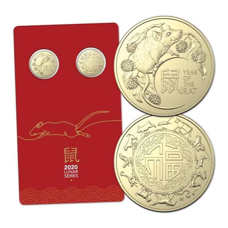 2020 $1 Year of the Rat Uncirculated Two Coin Set