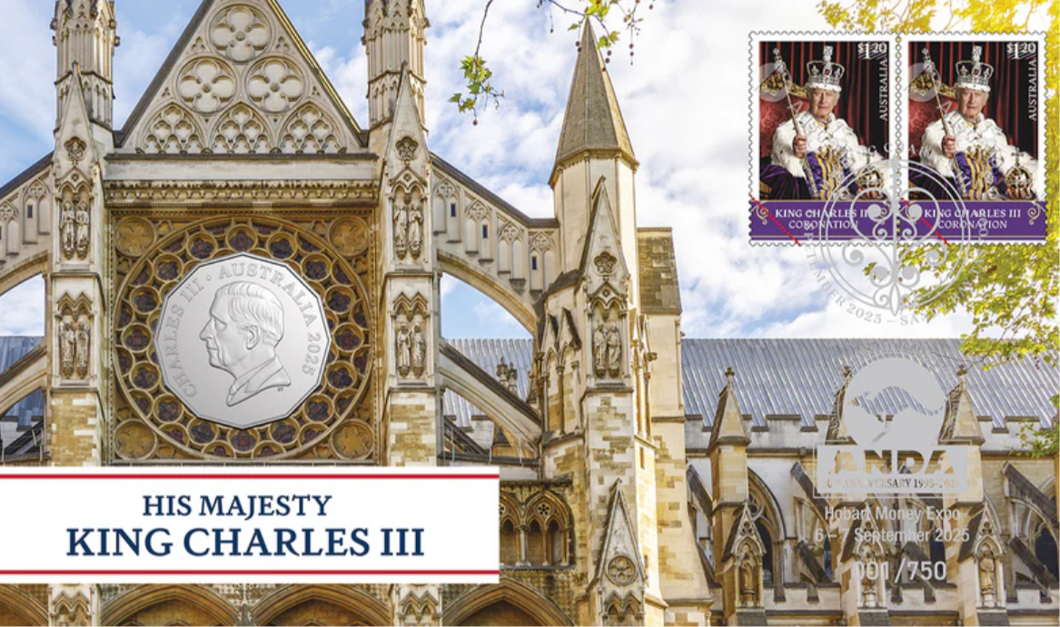 His Majesty King Charles III 2025 50c PNC - Hobart ANDA Money Expo 2025