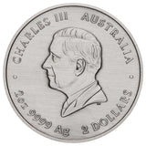 Emu Utingat 2025 2oz Silver Antiqued Coloured Coin