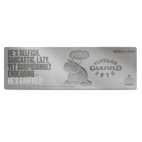 2025 NickToons – Garfield’s 1st Birthday Comic Strip  $2 1oz Silver Coin