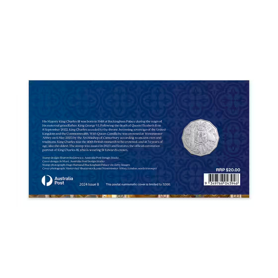 His Majesty King Charles III 2025 50c Postal Numismatic Cover (PNC)