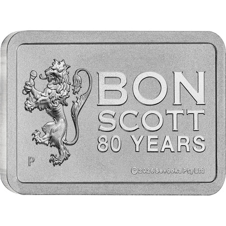 Bon Scott 80th Anniversary 10 Gram Silver Bar