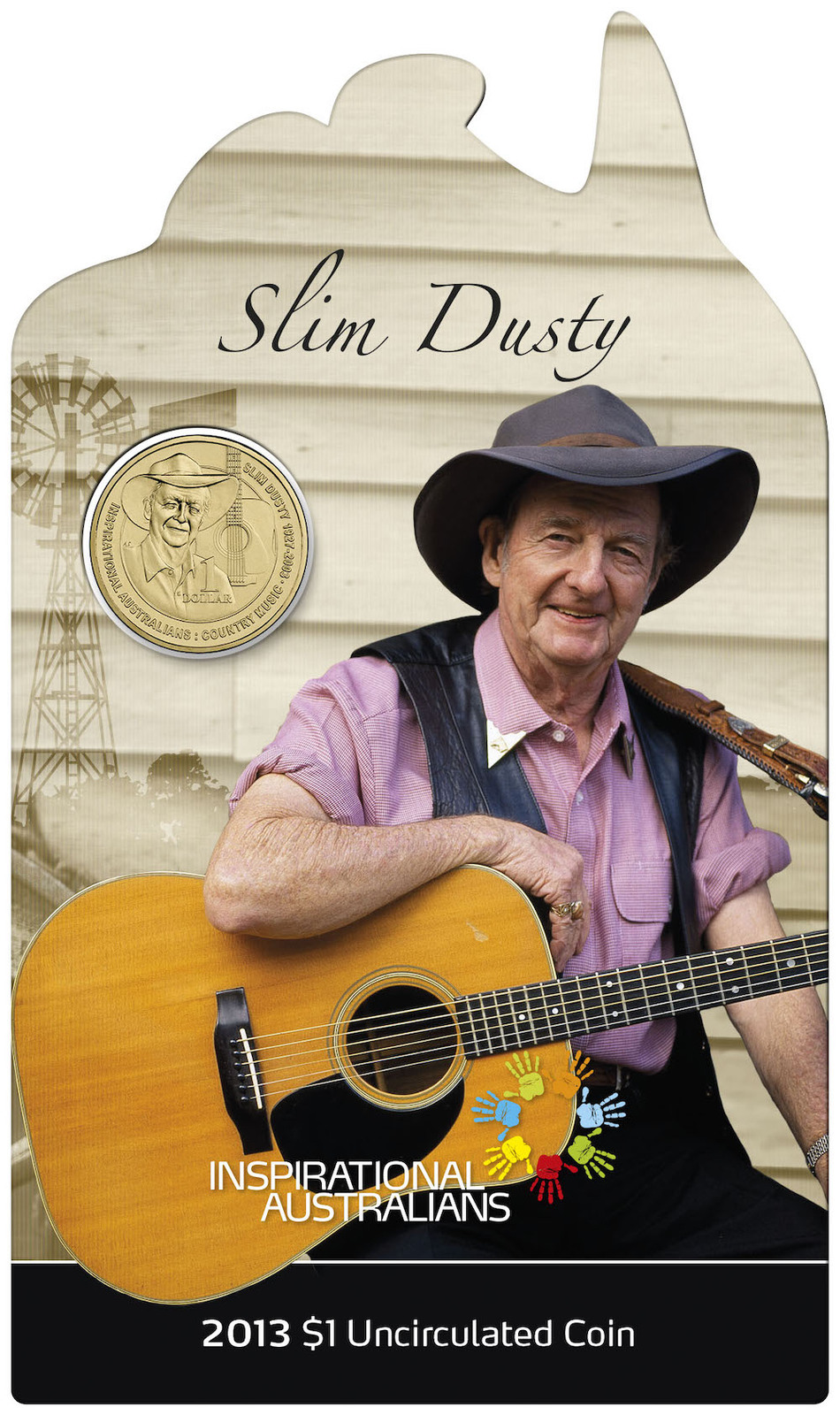 2013 1 Dollar Coin Slim Dusty UNC Coin